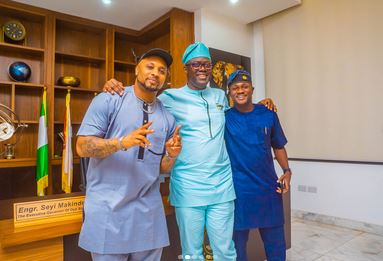 Singer, B-Red Visits Gov Makinde (Photos)